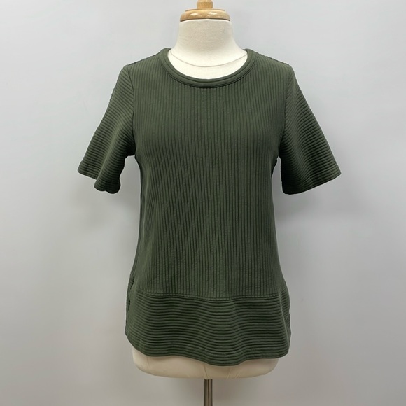 Boden Tops - Boden Hattie Ribbed Knit Crewneck Short Sleeve Relaxed Shirt Green 12